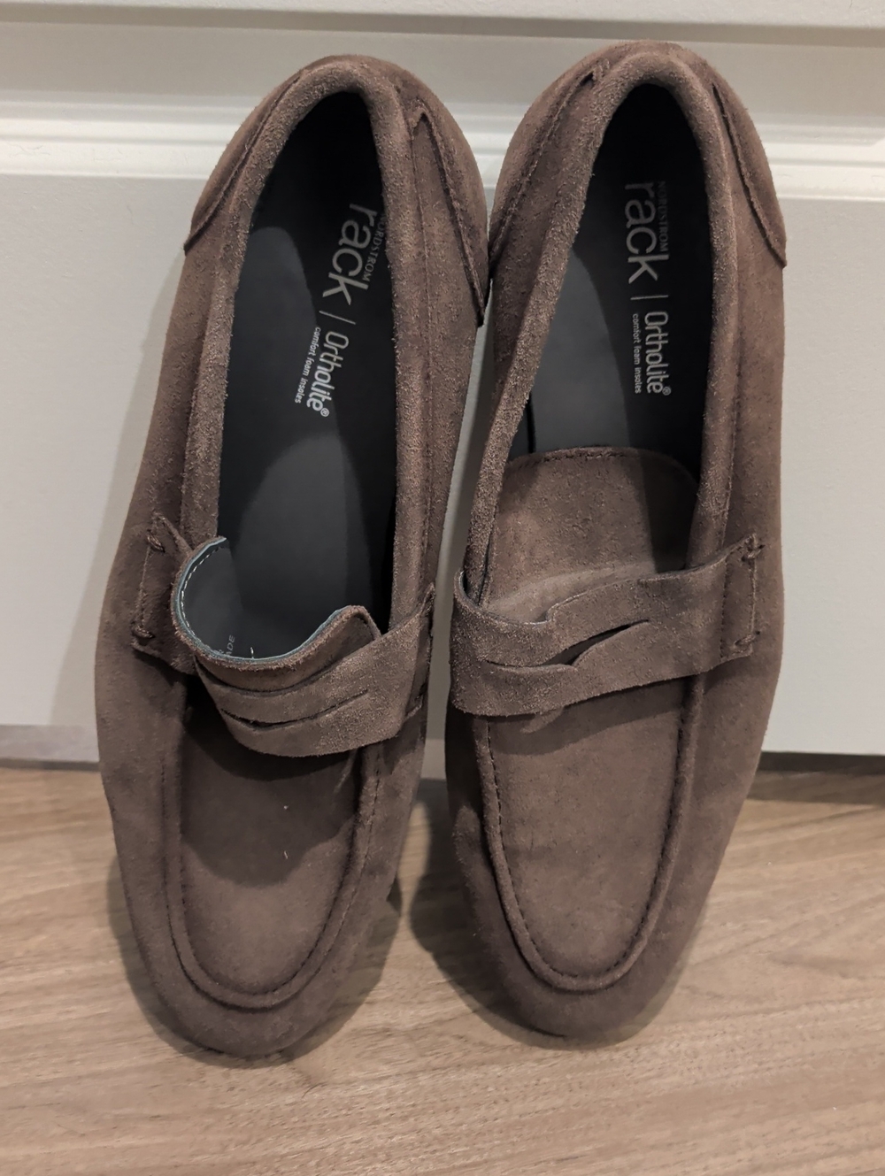 Rack Men's Brown Suede Penny Loafers
